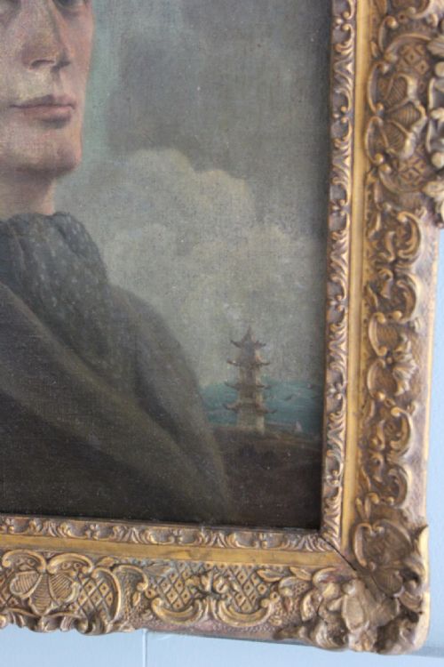 19TH CENTURY ANGLOCHINESE PORTRAIT OIL PAINTING OF A BRITISH GENTLEMAN - ADDITIONAL PHOTO 4