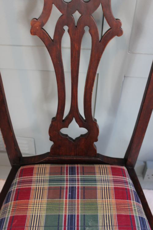 19TH CENTURY SET OF 3 MAHOGANY CHIPPENDALE STYLE DINING CHAIRS - ADDITIONAL PHOTO 3