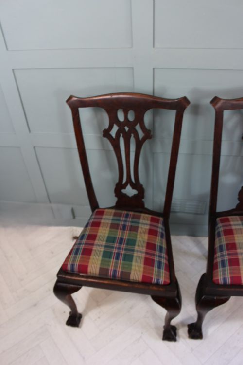 19TH CENTURY SET OF 3 MAHOGANY CHIPPENDALE STYLE DINING CHAIRS - ADDITIONAL PHOTO 4