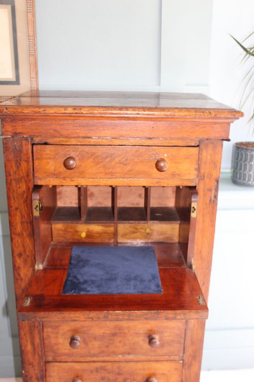 EARLY 19TH CENTURY SECRETAIRE WELLINGTON CHEST - ADDITIONAL PHOTO 6