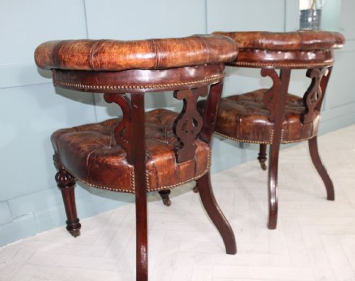 19TH CETURY LEATHER LIABRARY DESK CHAIR - ADDITIONAL PHOTO 6