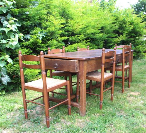 ANTIQUE FRENCH CHERRY WOOD DINING TABLE - ADDITIONAL PHOTO 2