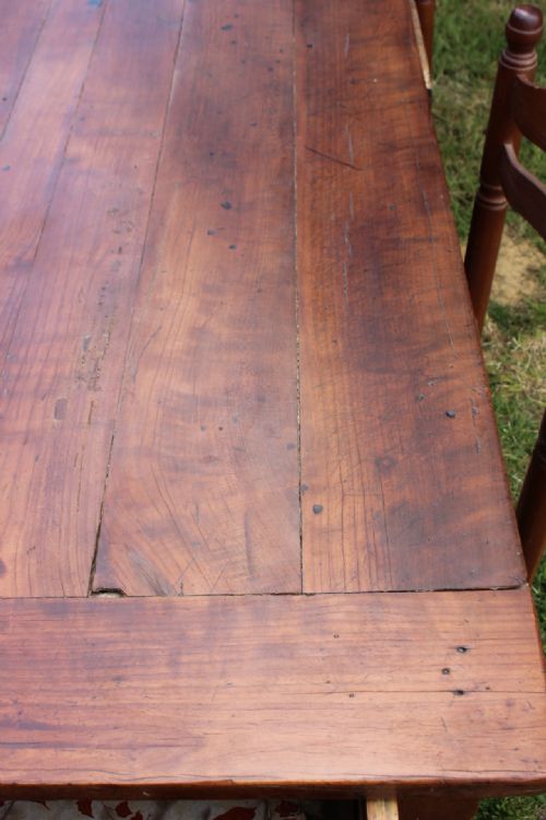 ANTIQUE FRENCH CHERRY WOOD DINING TABLE - ADDITIONAL PHOTO 5