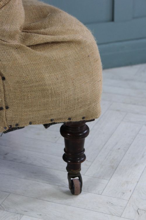 VICTORIAN ANTIQUE ARMCHAIR FOR UPHOLSTERY - ADDITIONAL PHOTO 6
