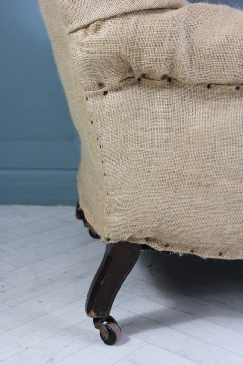 VICTORIAN ANTIQUE ARMCHAIR FOR UPHOLSTERY - ADDITIONAL PHOTO 9