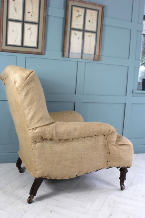 VICTORIAN ANTIQUE ARMCHAIR FOR UPHOLSTERY - ADDITIONAL PHOTO 11