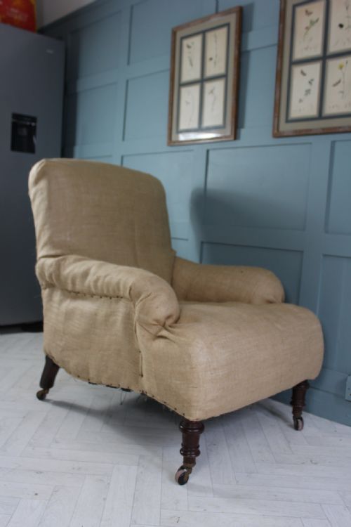 VICTORIAN ANTIQUE ARMCHAIR FOR UPHOLSTERY - ADDITIONAL PHOTO 13