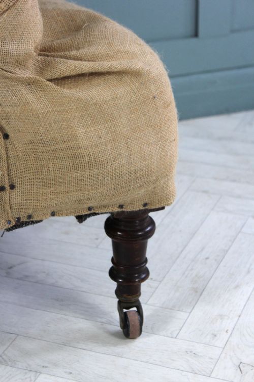 VICTORIAN ANTIQUE ARMCHAIR FOR UPHOLSTERY - ADDITIONAL PHOTO 14