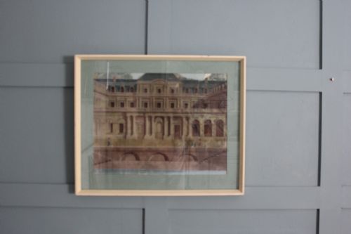 ANTIQUE ITALIAN PAINTING ARCHITECTURE OF THE 18TH CENTURY - ADDITIONAL PHOTO 7