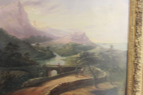 MID19TH CENTURY GERMAN SCHOOL MOUNTAINLANDSCAPE PAINTING - ADDITIONAL PHOTO 5