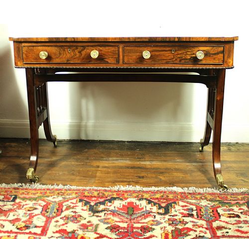 FINE REGENCY ROSEWOOD LIBRARY WRITING TABLE - ADDITIONAL PHOTO 2