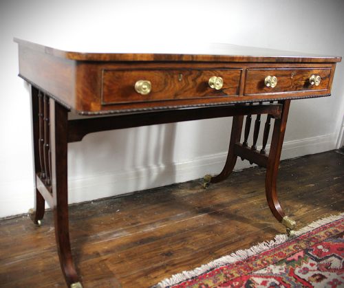 FINE REGENCY ROSEWOOD LIBRARY WRITING TABLE - ADDITIONAL PHOTO 9