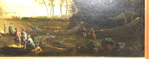 PASTORAL LANDSCAPE IN THE MANNER OF CLAUDE LORRAIN 18TH CENTURY - ADDITIONAL PHOTO 6