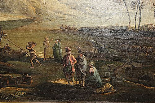 PASTORAL LANDSCAPE IN THE MANNER OF CLAUDE LORRAIN 18TH CENTURY - ADDITIONAL PHOTO 8