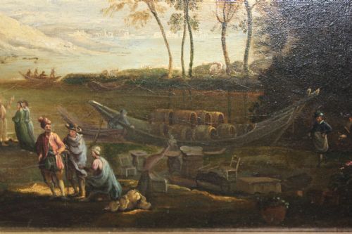 PASTORAL LANDSCAPE IN THE MANNER OF CLAUDE LORRAIN 18TH CENTURY - ADDITIONAL PHOTO 9