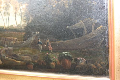 PASTORAL LANDSCAPE IN THE MANNER OF CLAUDE LORRAIN 18TH CENTURY - ADDITIONAL PHOTO 12
