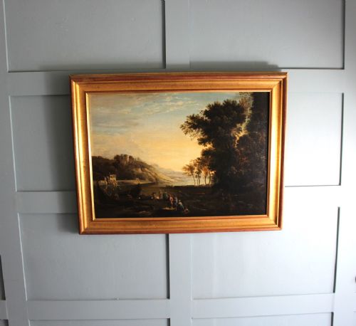 PASTORAL LANDSCAPE IN THE MANNER OF CLAUDE LORRAIN 18TH CENTURY - ADDITIONAL PHOTO 18