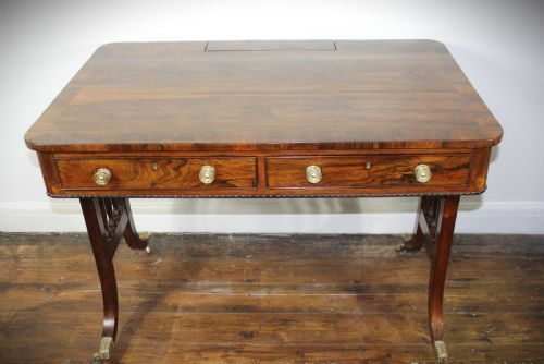 FINE REGENCY ROSEWOOD LIBRARY WRITING TABLE - ADDITIONAL PHOTO 15