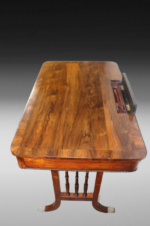 FINE REGENCY ROSEWOOD LIBRARY WRITING TABLE - ADDITIONAL PHOTO 16