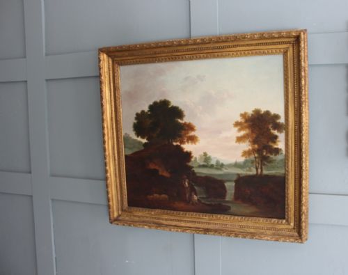ITALIANATE RIVER LANDSCAPE WITH PASTORAL FIGURES CIRCLE OF RICHARD WILSON - ADDITIONAL PHOTO 6
