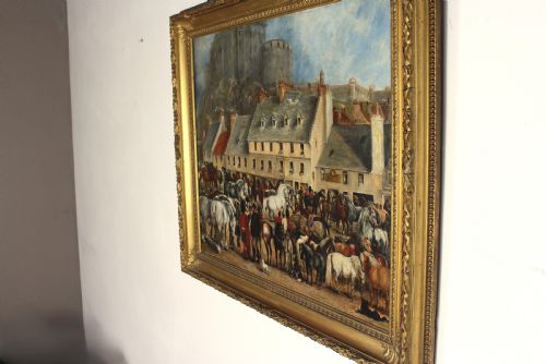19TH CENTURY SCOTTISH EQUESTRIAN OIL PAINTING OF A HORSE FAIR - ADDITIONAL PHOTO 15