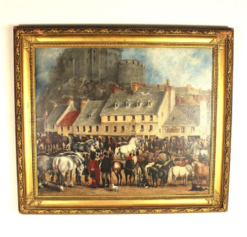 19TH CENTURY SCOTTISH EQUESTRIAN OIL PAINTING OF A HORSE FAIR - ADDITIONAL PHOTO 17