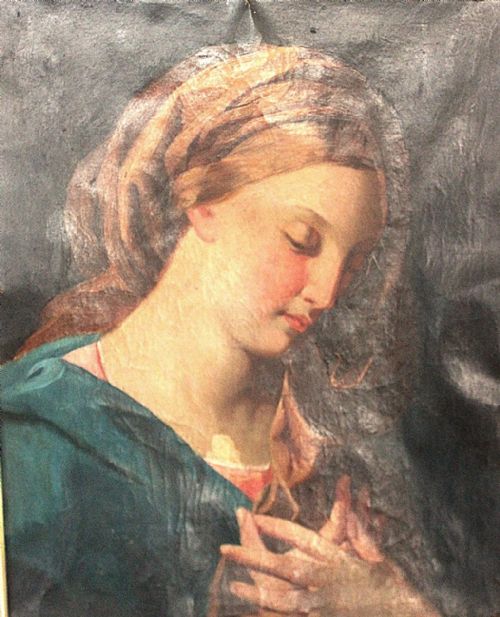 STUDIO OF POMPEO BATONI MADONNA OF THE ANNUNCIATION MID18TH CENTURY ITALIAN OLD MASTER - ADDITIONAL PHOTO 3