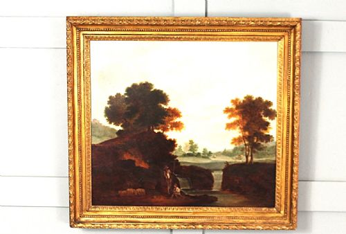 ITALIANATE RIVER LANDSCAPE WITH PASTORAL FIGURES CIRCLE OF RICHARD WILSON - ADDITIONAL PHOTO 9