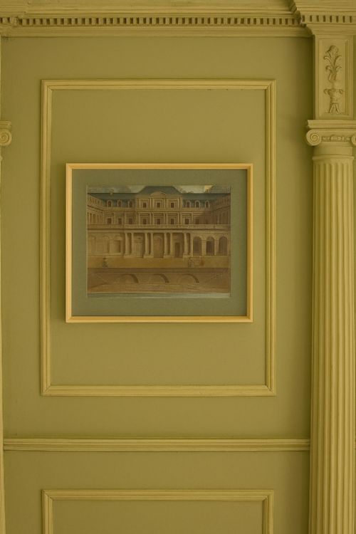 ANTIQUE ITALIAN PAINTING ARCHITECTURE OF THE 18TH CENTURY - ADDITIONAL PHOTO 8