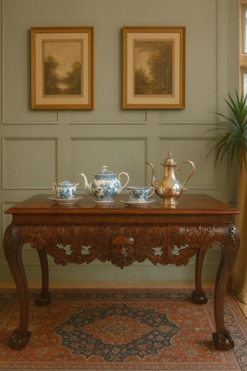 FINE ANTIQUE IRISH MAHOGANY GEORGE II STYLE SERVING TABLE CIRCA 1900 - ADDITIONAL PHOTO 6