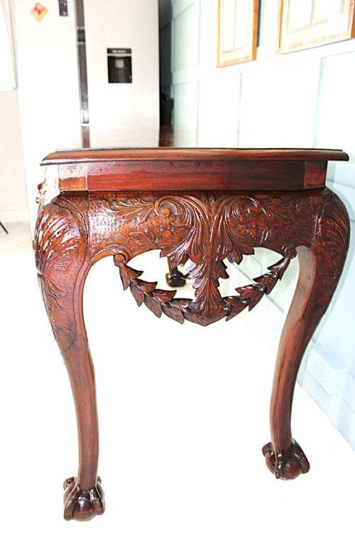 FINE ANTIQUE IRISH MAHOGANY GEORGE II STYLE SERVING TABLE CIRCA 1900 - ADDITIONAL PHOTO 2