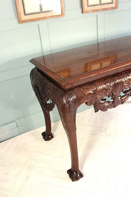 FINE ANTIQUE IRISH MAHOGANY GEORGE II STYLE SERVING TABLE CIRCA 1900 - ADDITIONAL PHOTO 7