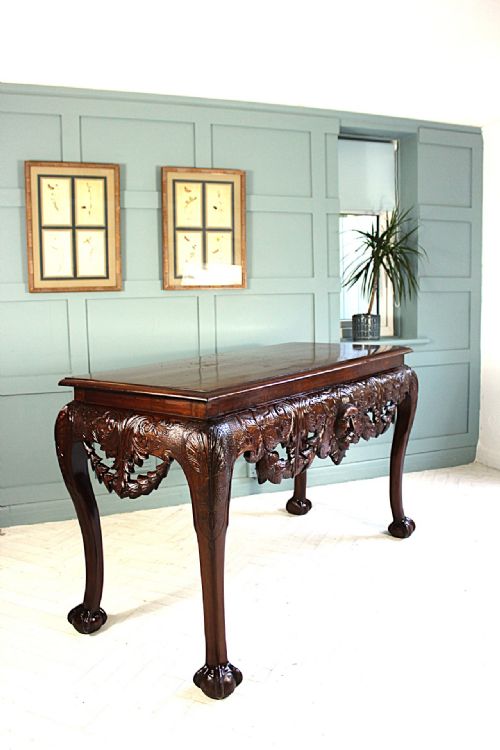 FINE ANTIQUE IRISH MAHOGANY GEORGE II STYLE SERVING TABLE CIRCA 1900 - ADDITIONAL PHOTO 12
