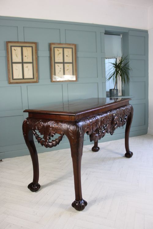 FINE ANTIQUE IRISH MAHOGANY GEORGE II STYLE SERVING TABLE CIRCA 1900 - ADDITIONAL PHOTO 13