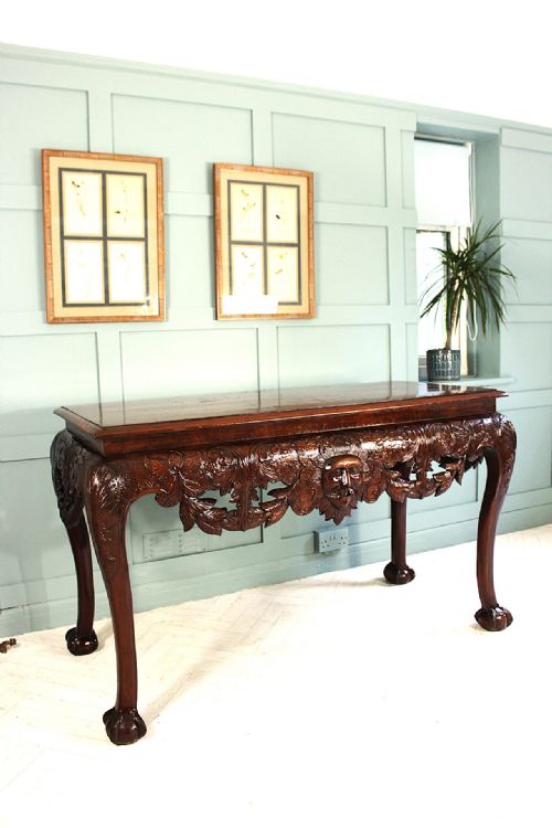 FINE ANTIQUE IRISH MAHOGANY GEORGE II STYLE SERVING TABLE CIRCA 1900 - ADDITIONAL PHOTO 17