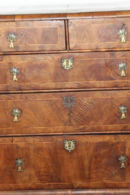 EARLY 18TH CENTURY BURR WALNUT CHEST OF DRAWERS - ADDITIONAL PHOTO 5