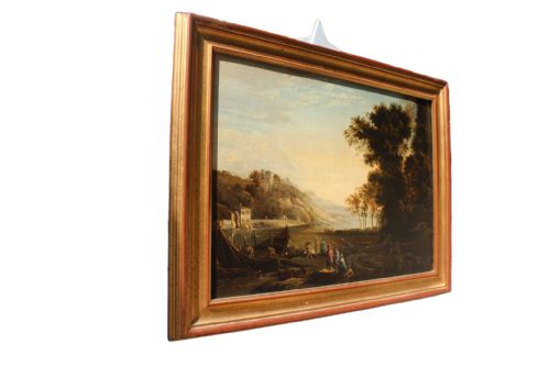 PASTORAL LANDSCAPE IN THE MANNER OF CLAUDE LORRAIN 18TH CENTURY - ADDITIONAL PHOTO 17