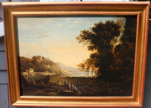 pastoral landscape in the manner of claude lorrain 18th century - CATEGORY: ANTIQUE ART - DATED 1750