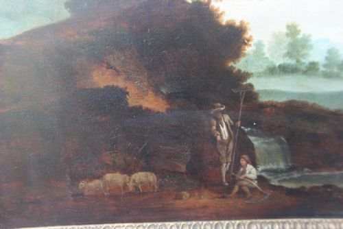 ITALIANATE RIVER LANDSCAPE WITH PASTORAL FIGURES CIRCLE OF RICHARD WILSON - ADDITIONAL PHOTO 1