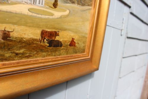 19TH CENTURY PAINTING OF WARLIES HOUSE WALTHAM ABBEY ESSEX - ADDITIONAL PHOTO 2