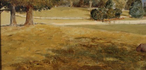 19TH CENTURY PAINTING OF WARLIES HOUSE WALTHAM ABBEY ESSEX - ADDITIONAL PHOTO 3