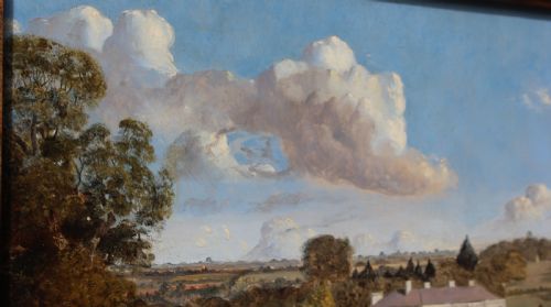 19TH CENTURY PAINTING OF WARLIES HOUSE WALTHAM ABBEY ESSEX - ADDITIONAL PHOTO 1