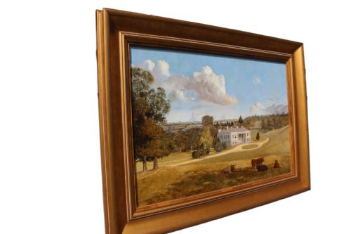 19TH CENTURY PAINTING OF WARLIES HOUSE WALTHAM ABBEY ESSEX - ADDITIONAL PHOTO 4