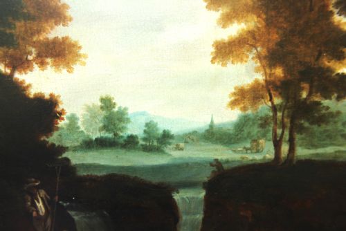 ITALIANATE RIVER LANDSCAPE WITH PASTORAL FIGURES CIRCLE OF RICHARD WILSON - ADDITIONAL PHOTO 2