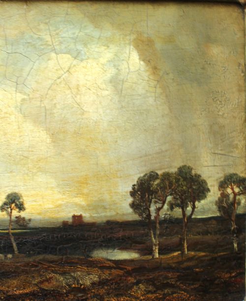 CIRCLE OF JOHN CONSTABLE 17761837OPEN LANDSCAPE WITH MAN AND DOG BENEATH AN EXPANSIVE SKY - ADDITIONAL PHOTO 3