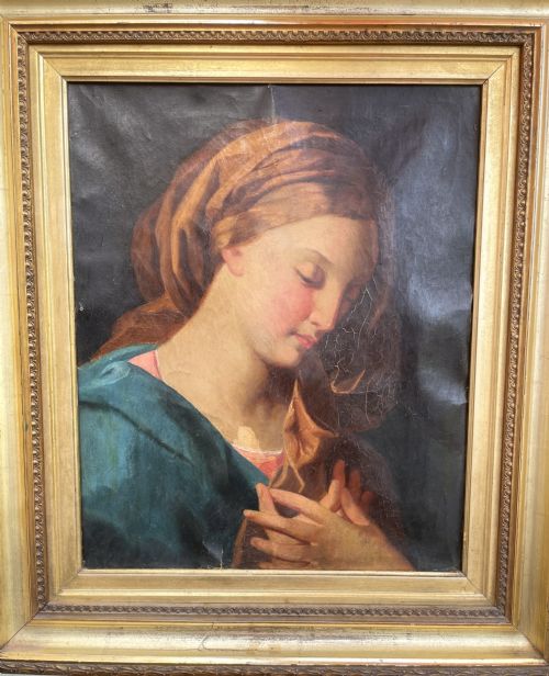 STUDIO OF POMPEO BATONI MADONNA OF THE ANNUNCIATION MID18TH CENTURY ITALIAN OLD MASTER