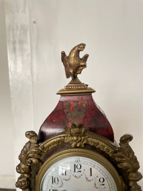 fig 4. A Victorian Brass Boulle Inlaid Tortoiseshell Mantel Clock