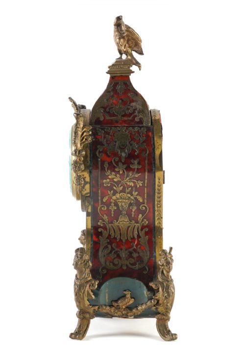 fig 6. A Victorian Brass Boulle Inlaid Tortoiseshell Mantel Clock