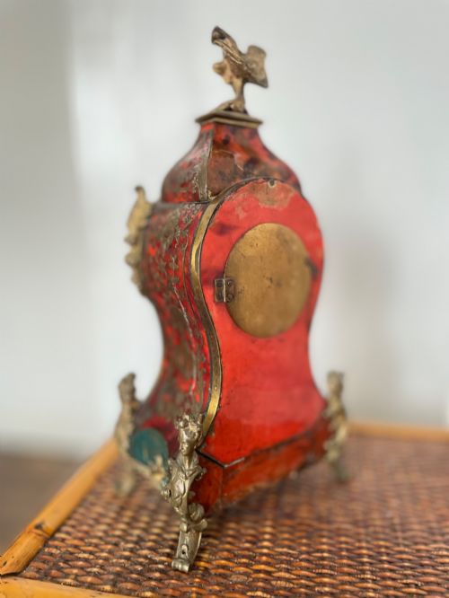 fig 7. A Victorian Brass Boulle Inlaid Tortoiseshell Mantel Clock