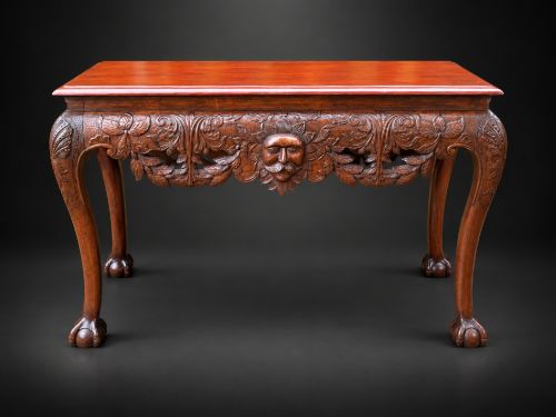 Fine Antique Irish Mahogany George II Style Serving Table, Circa 1900